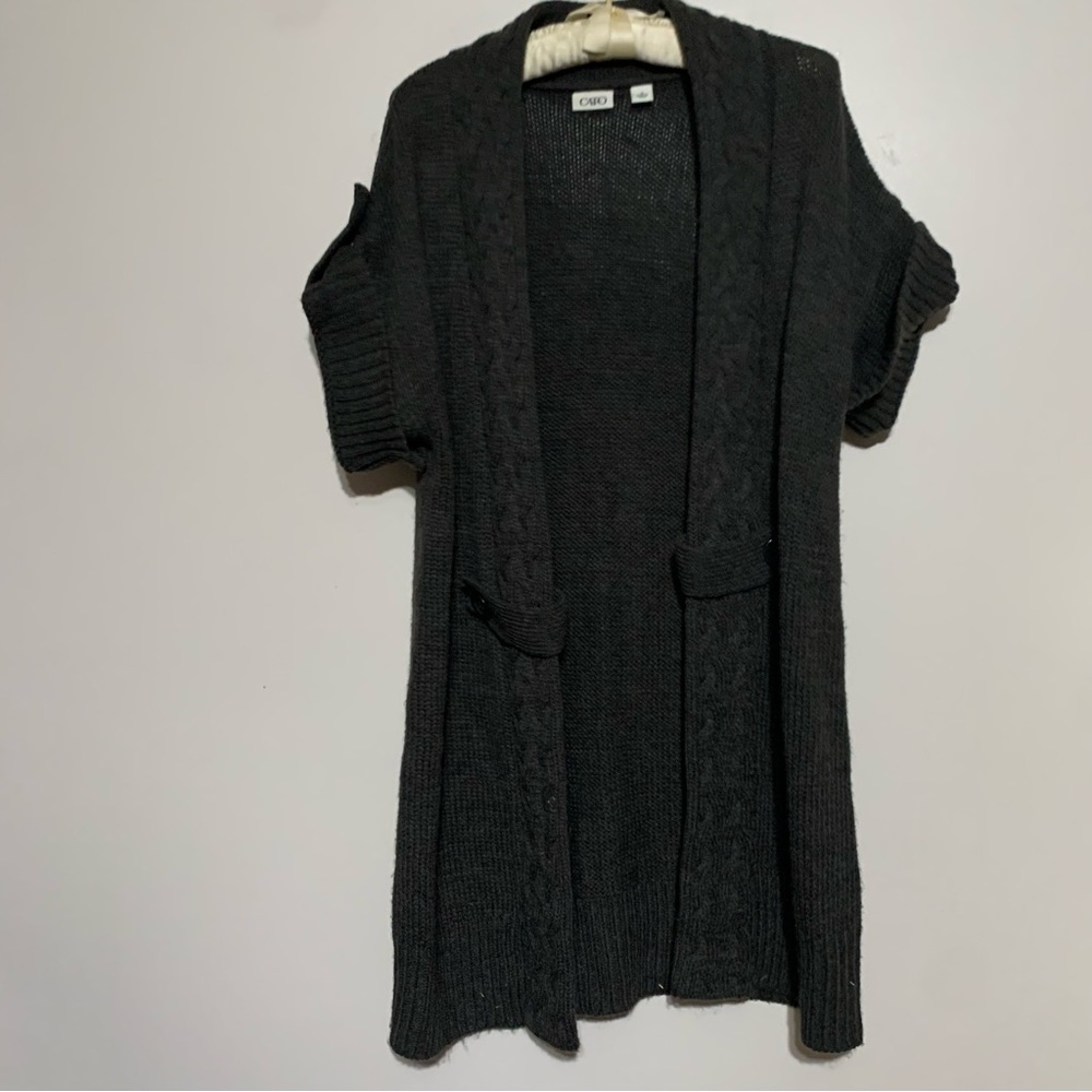 Cato Charcoal Open-Front Cardigan Size Small